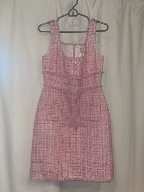 LK Bennett Pink Tweed Mini Sheath Dress